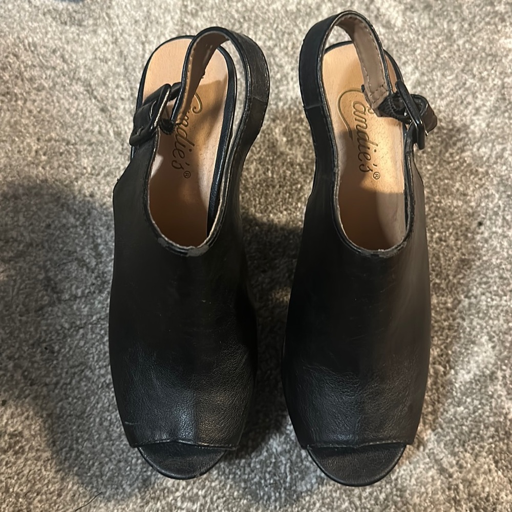 Candies -Black heels/wedges size 7.5